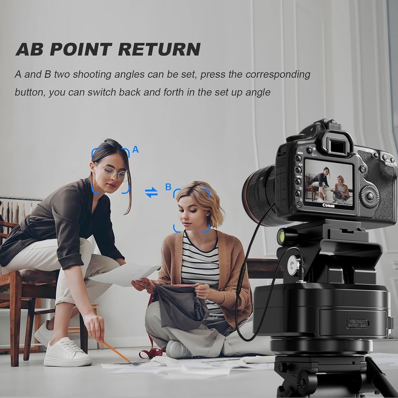 soonpho M7 Motorized Rotating Panoramic Tripod Head for Time Lapse Remote Control 360° Pan Tilt Head for DSLR Cameras, Camcorders, Tripod - Image 5